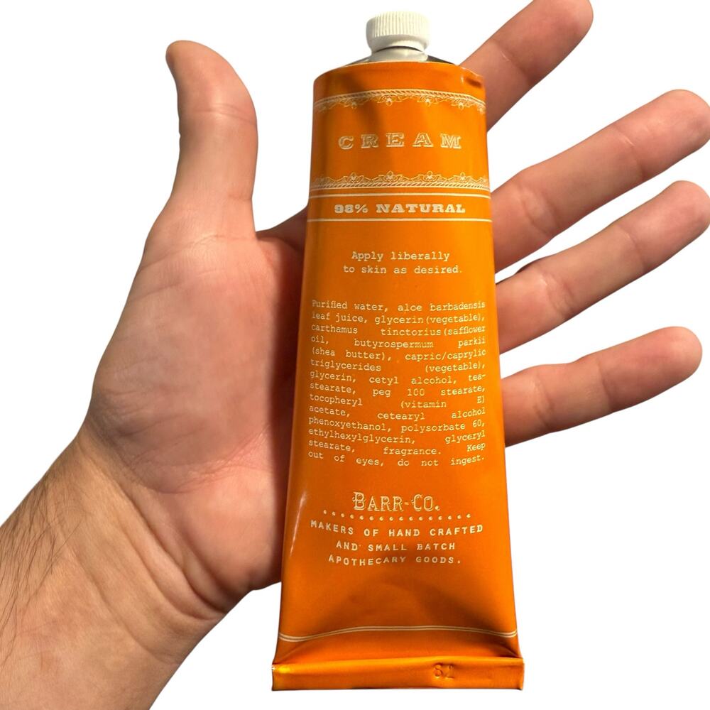 NEW (SEALED) Barr Co. Soap Shop Hand & Body Cream Orange Amber 3.4 oz Tube